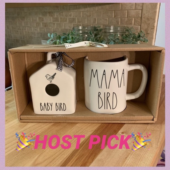 Rae Dunn Other - Rae Dunn “BABY BIRD MAMA BIRD” Ceramic Birdhouse Mug Set NWT